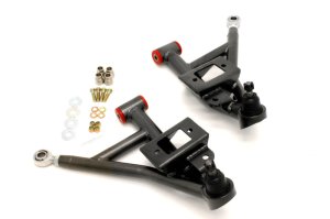 Pontiac Firebird Control Arms - Lower - BMR Suspension - Adj. Poly/Rod End Combo - Black Hammertone - `93-`02